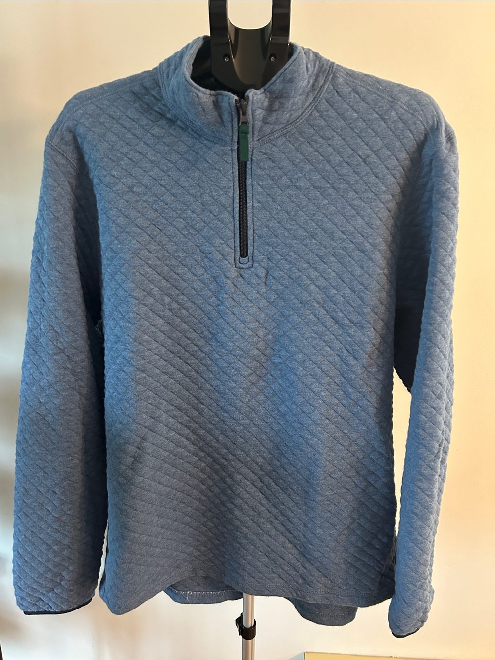 J. Crew Light Blue Quilted Fleece Zip Pullover